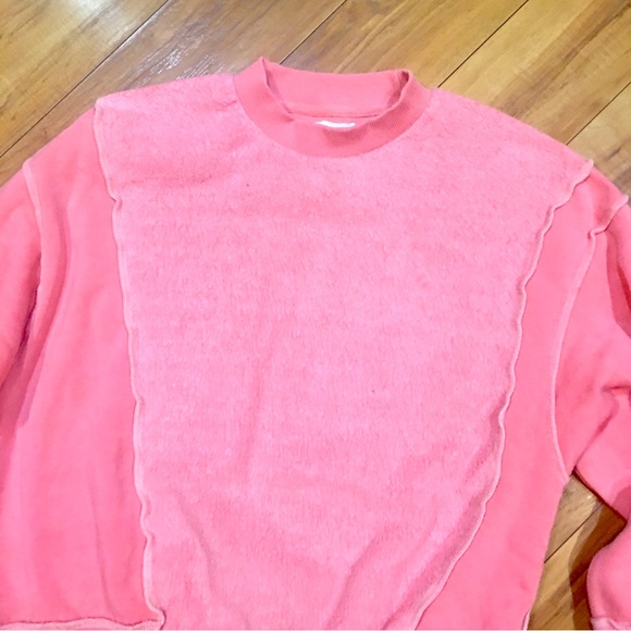 BDG Buckle fleece two tone Barbie bubble gum color pink sweatshirt top s… - Picture 2 of 9